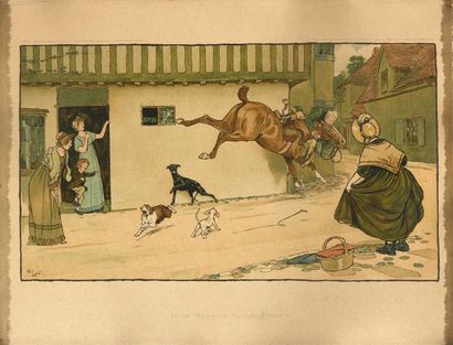 null 27 " Humorous scenes " Two English lithographs in colour. " Good morning Miss...