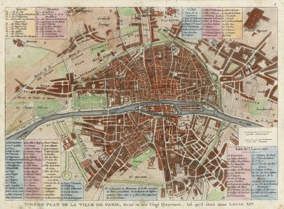 null 30B City map of Paris 19 x 26 cm at sight