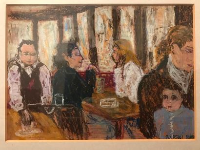 null French Contemporary School

Conversation in the bistro 

Oil and pastel on paper...