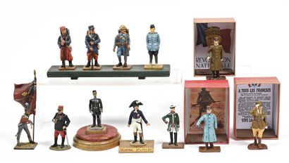 null Lot de 12 figurines diverses dont des personnages célèbres.