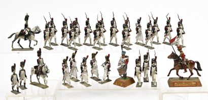 null LUCOTTE : grenadiers à pied de la garde 1er empire, 26 piétons et deux cava...