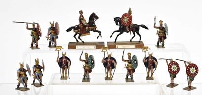 null CBG moderne : gaulois 14 figurines dont deux cavaliers.