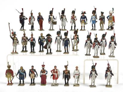 null VERTUNNI : 31 figurines diverses 1er Empire et Restauration.