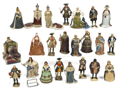 null VERTUNNI : 23 figurines de rois, de reines et de personnages célèbres dont Charlemagne...