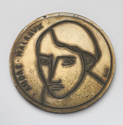 null Emile GILIOLI (1911 - 1977) Médaille en cuivre présentant un portrait d'André...