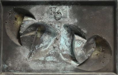 null Kristine TISSIER (1928 - 2010) Bas-relief en bronze, signé en bas à droite,...