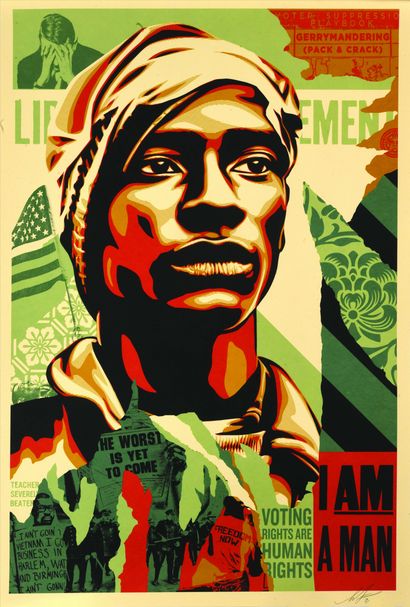 null 02 Shepard FAIREY (né en 1970) Voting Rights Are Human Rights, 2021 Sérigraphie...