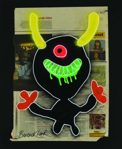 null 135 Bortusk LEER (Née en 1974) Monster, 2014 Peinture aérosol, feutre sur papier...