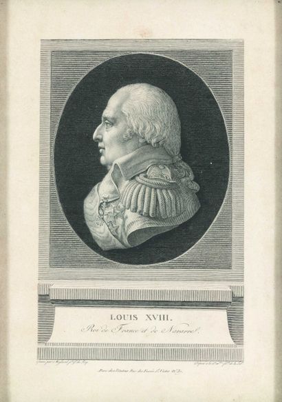 null D'après MASSARD Louis XVIII, Roi de France et de Navarre Lithographie en noir....