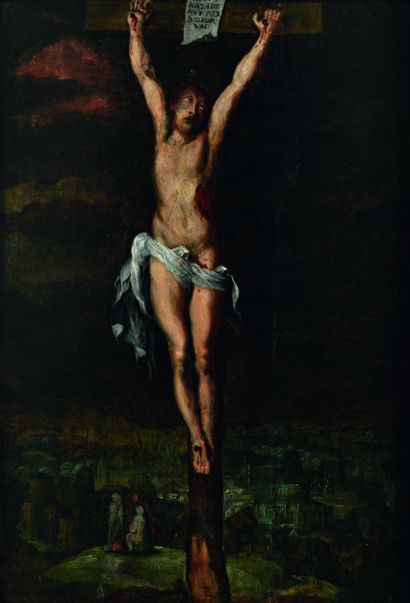 ÉCOLE FLAMANDE du XVIIème siècle Le Christ...