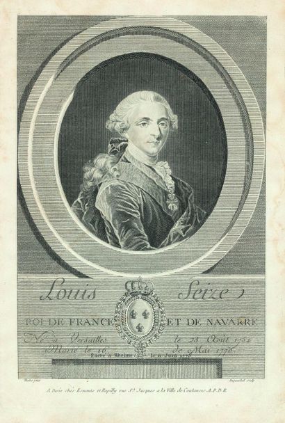 null Lot de gravures : D'après DUPONCHELLE Marie Antoinette Reine de France Louis...