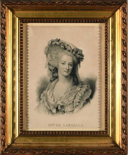 Portrait de la princesse de Lamballe. Gravure...