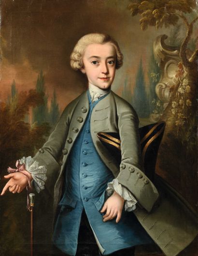 null 18 J.P.F HAUCK (active in the 18th century in Basel) Portrait of a young aristocrat,...