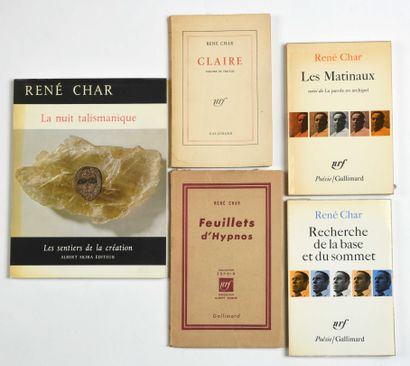 null 75 CHAR René. Feuillets d’Hypnos. Paris, Gallimard, 1946 ; in-12 broché, sous...