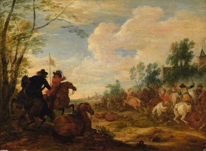 null 10 MEULEN Adams Frans van der (Bruxelles 1632 – Paris 1690) Combat de cavalerie...