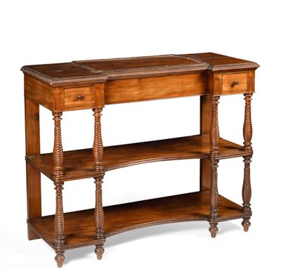 null 245 Mahogany console with a recessed central part. It opens with two drawers...