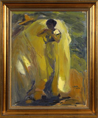 null 37 Louis BETTS (1873-1961) Femme debout,1956 Au dos : Etude d’africaine dansante....
