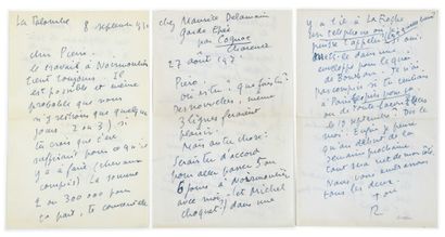 null 56 BRESSON Robert. Collection of three autograph letters signed to Pierre Charbonnier....