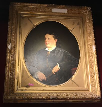 null 30 MOREAU, School of the XIXth century Portrait of Mr. Adrien de Lapisse in...