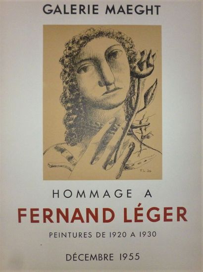  Fernand Léger Hommage à Fernand Léger 1955 Affiche en lithographie 1955. Réalisée... Gazette Drouot