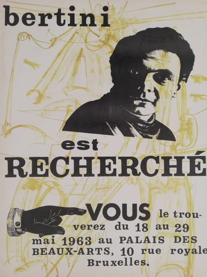 null BERTINI Giani Bruxelles 1963 Affiche originale lithographie sur papier. 65 x...