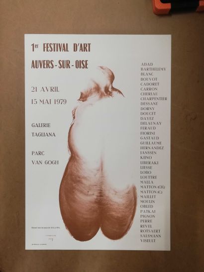 null CHARPENTIER 1er festival d'art Auvers-sur-Oise 1979. Affiche offset. 65 x 44...