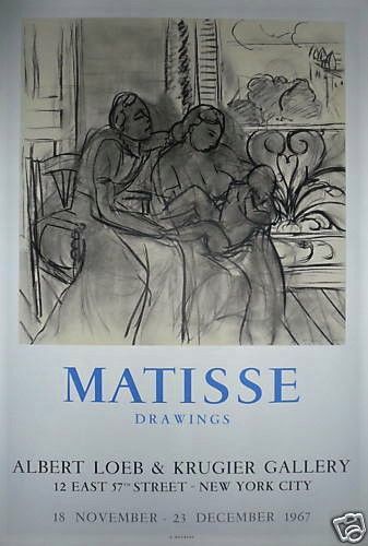 null Henri Matisse 1967 Affiche en Lithographie. Exposition de dessins à New-York....