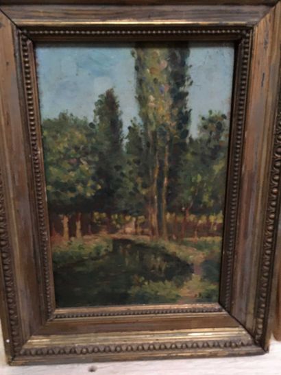 null POIRET " trees " Oil on canvas and reproductions " the cène ".