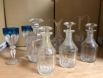 null Baccarat, Two glasses out of crystal partly bluish, a carafe with whisky. Joint...