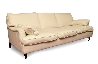 null Large English style beige fabric sofa (sold by designation)
