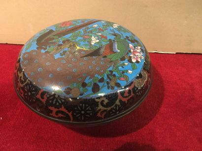 null Japan. cloisonné round box

Signed