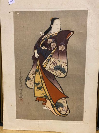 null 277 Two japanese prints, Japan, Meiji period.

21.5x28 - 31.5x20.5cm