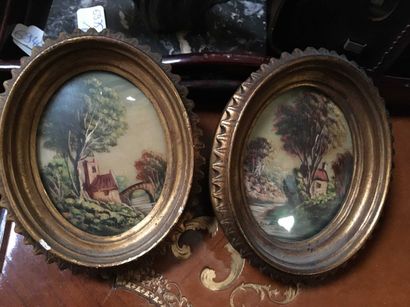 null SILVESTRE : two miniatures " landscape of countryside ".