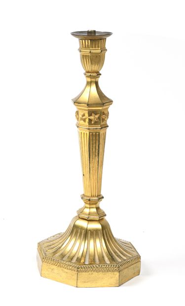 null Louis XIV style gilt metal torch. Join a silver plated torch.