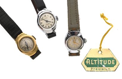 null Ema / Altitude / anonyme

Un lot de 2 montres de dame en acier et une en or...