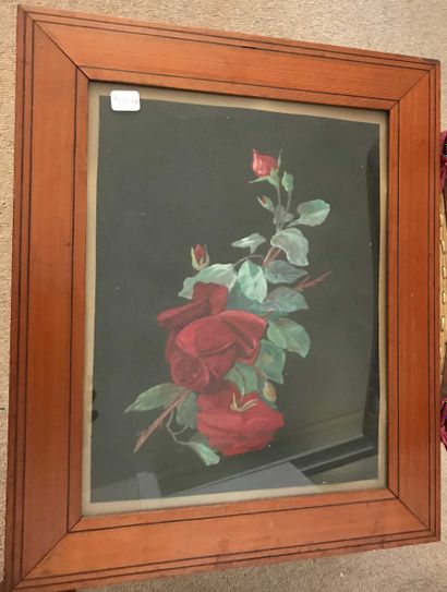 null Ecole XXème siècle Bouquet de roses Aquarelle. 33.5x26cm
