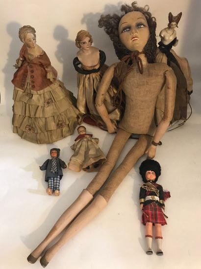 null Lot de figurines, poupées celluoïdes, poupées barbie, têtes de poupées