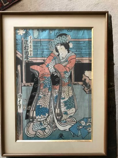 null Deux estampes japonaises encadrées. XIXème siècle

34x23cm
