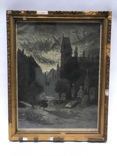 null Lithographie en noir d’après Gustave Doré. 41x31cm