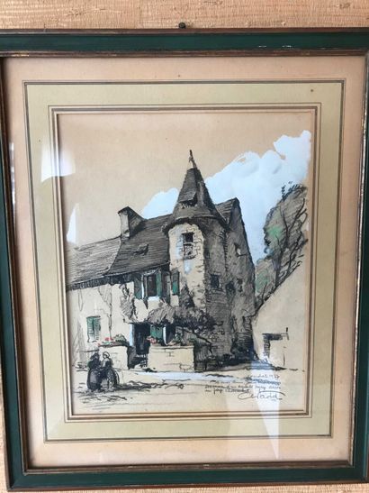 null Paire d’aquarelle « Collonges »  et « Condat »