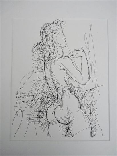 null Marcel GROMAIRE (1892 – 1971) 

Hommage à Raoul Dufy, 1959

Eau-Forte; 

Signée...