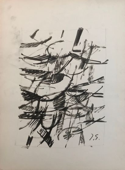 null GERMAIN Jacques Encre sur papier Cachet du monogramme, format 32 x 23,5 cm