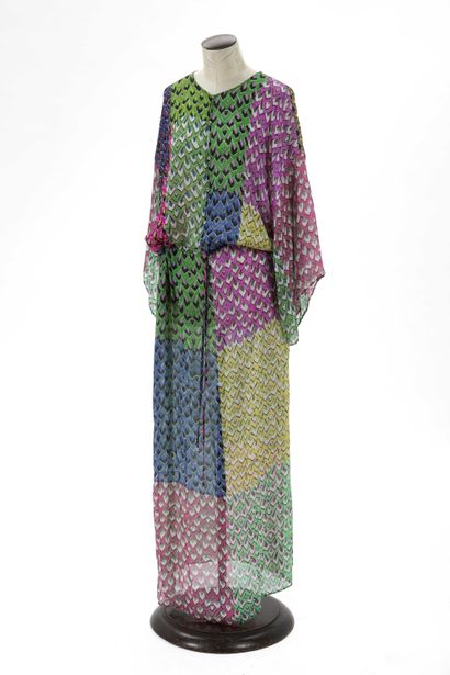 null ROBERTO CAVALLI : robe tunique en soie à motifs multicolores fendue sur les...