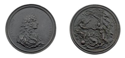 Soldani Benzi (1656-1740) Graveur et sculpteur Francesco Redi 1684. Son buste à droite....