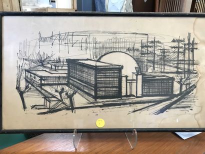 null Bernard BUFFET (1928-2000). The electric factory. Print, signed and dated upper...