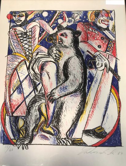 null Rolf LUKASCHEWSKI born in 1947 Circus, 1984 Lithograph justified on 60 copies...
