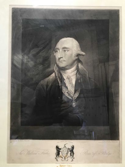 null Black lithograph of an English Lord after Reynold. LOT STORED AT ESI, 2 RUE...