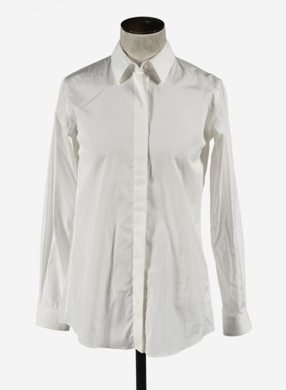 null GUCCI : chemise d'homme en coton blanc, manches longues, boutonnage simple sur...