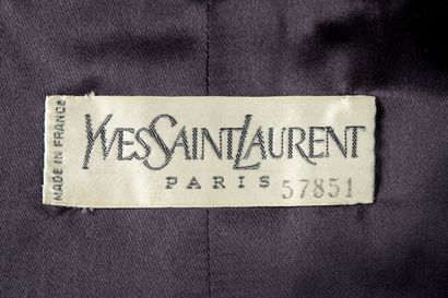 null Yves Saint Laurent Paris n°57851 : veste croisée en laine et polyester bleu...