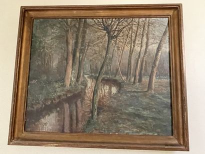 null Paire d’huiles sur toile « Paysage » signé BAUDINOT et daté 1912. 48x66cm –...